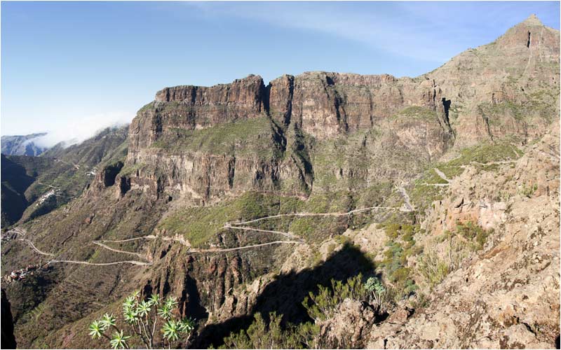 Blicke auf der steile Strasse Richtung Masca