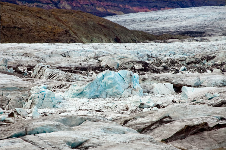Vatnajölull, Eis- und Steinlandschaft