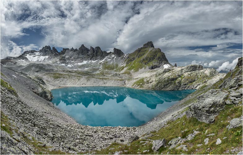 August, der Wildsee in der Pizol-Region