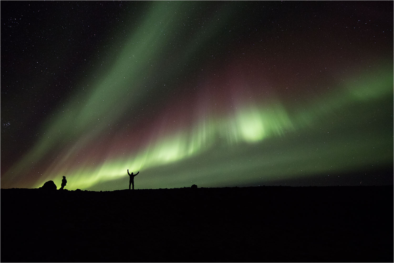 November. Polarlicht am Himmel Sud-Island