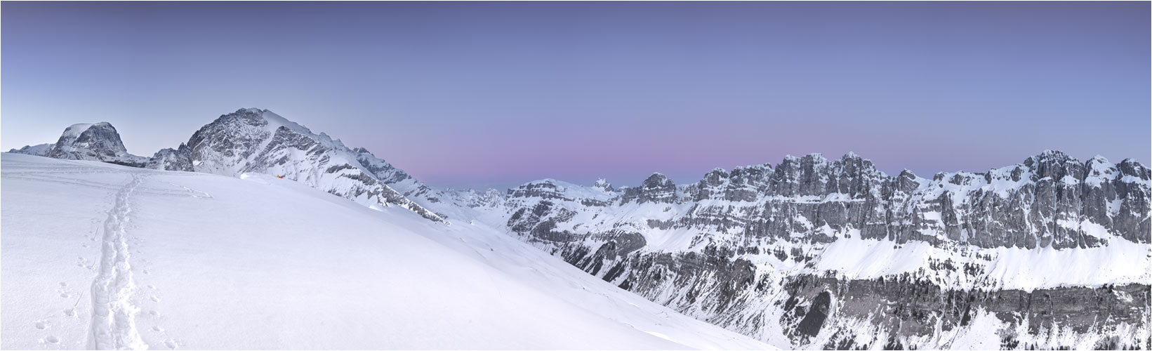 Panorama aus dem Fisetengrat, mit links im Bild der Tödi