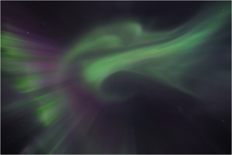 Monatsbild 2013: Dez. Polarlicht in Tromsö, ausklingender Korona.