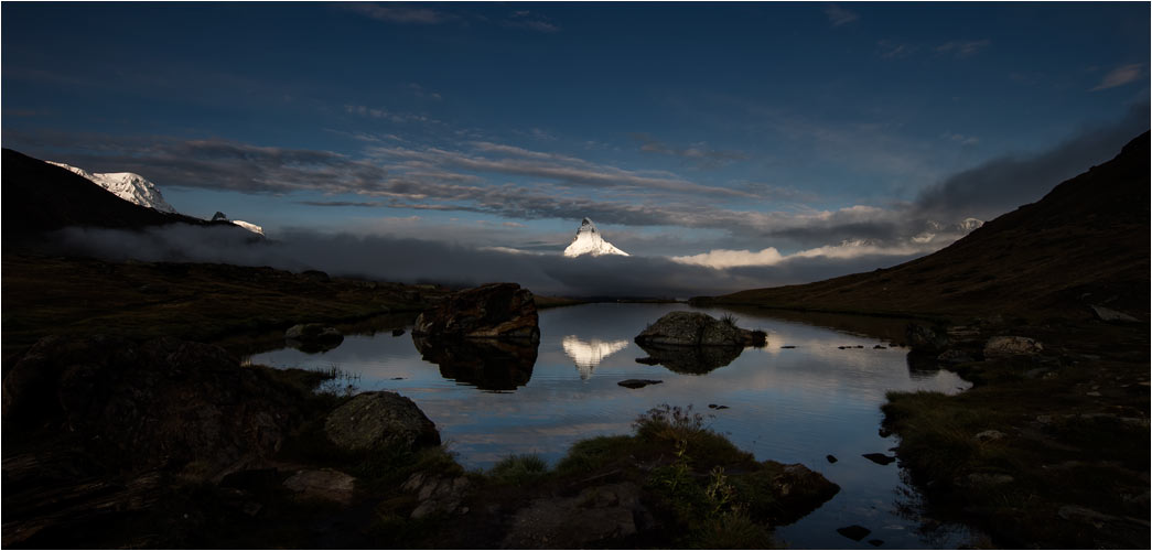 September. Der König der Berge: Das Matterhorn in voller Lichtpracht.