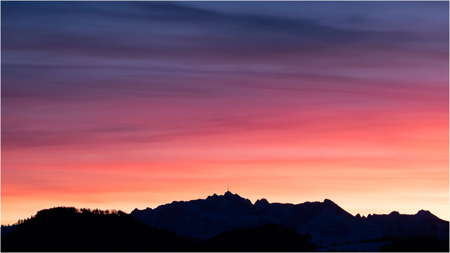 Pastellfarben über den Säntis