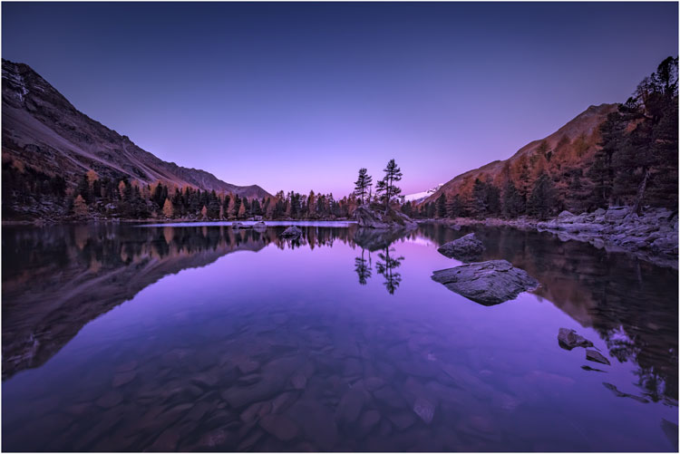 Saoseo See in der Frühe, Val da Camp GR