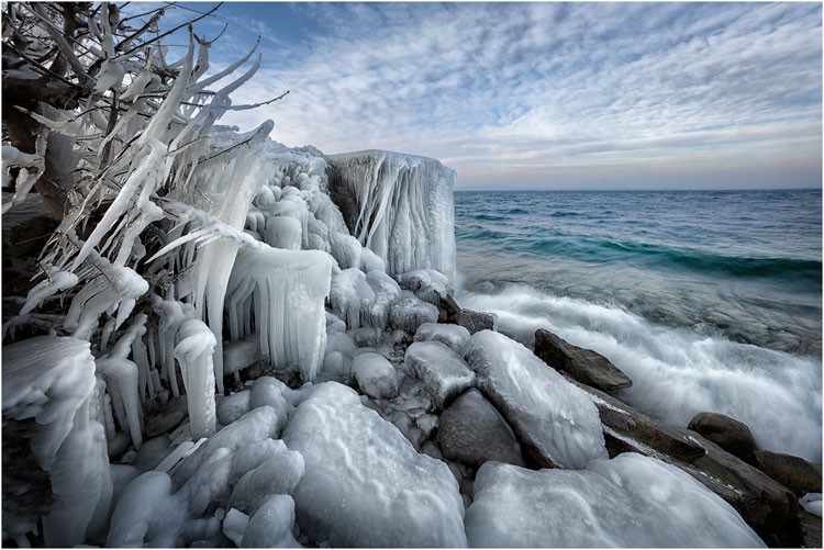 März.  Eiszeit, Bodensee bei Romanshorn