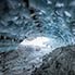 Riesige Ice Cave im Roseg Gletscher