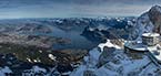Fernsicht auf dem Vierwaldstättersee. Aussichtspunkt: Pilatus 2128m. ü. M