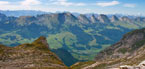 Churfirsten im Sommerkleid, Blick aus dem Säntis, 2500m üM